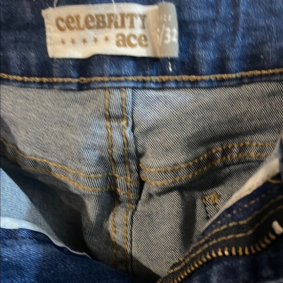 Chic Distressed Flare Jeans in Deep Blue - Picture 5 of 11